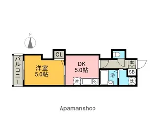 レジディア博多【8階】の間取り