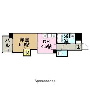 レジディア博多【2階】の間取り