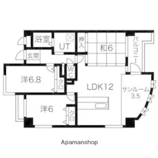 ルポ長住【3階】の間取り