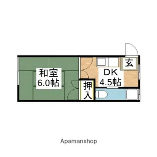 上牟田サンコーポB【1階】の間取り