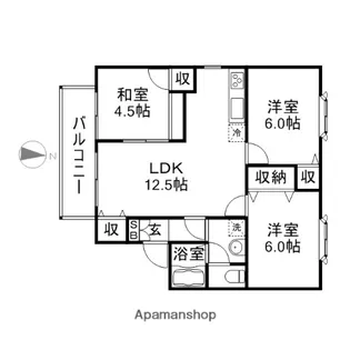 ボン・セジュールA棟【2階】の間取り