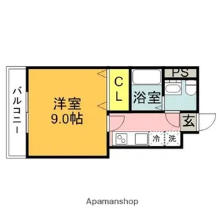 エストゥーディオ友丘【203号室】の間取り