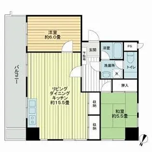 ライオンズマンション薬院第5【0207号室】の間取り