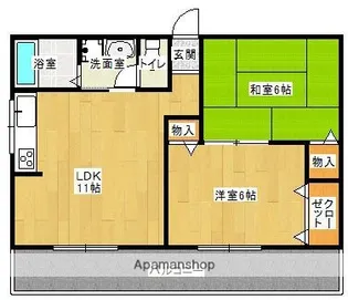 バナナアパート【2階】の間取り