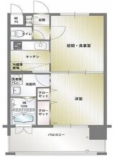 エンクレスト薬院Ⅱ【6階】の間取り