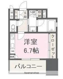 ヴィラージュ高宮ストリート【8階】の間取り