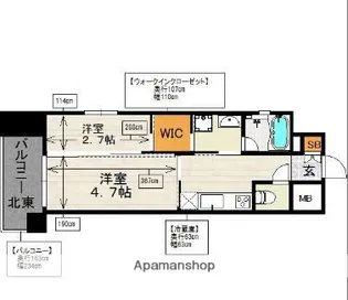 サンヒルズ大橋駅前【9階】の間取り