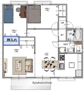 ガーデンハウス鷹巣A棟【1階】の間取り