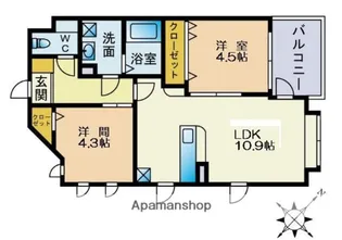 ベルメゾン高宮通り【3階】の間取り