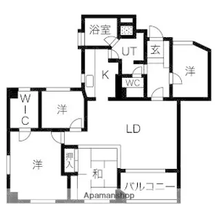 福岡県福岡市中央区平尾浄水町【マンション】の間取り