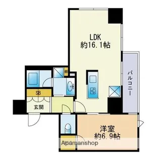ロイヤルパークス大名【12階】の間取り