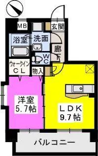 ピュア博多駅南弐番館【8階】の間取り