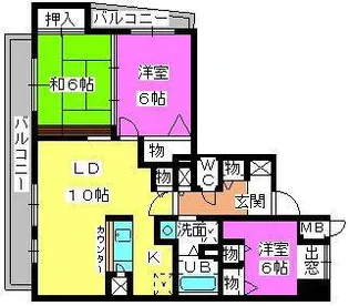 グランシャリオ高宮【8階】の間取り