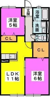 ローズハイム野多目【2階】の間取り