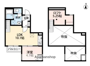 COCOCALM 竹下(ココカルム)【1階】の間取り