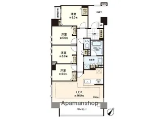 ライオンズ平尾サーパスレジデンス【4階】の間取り