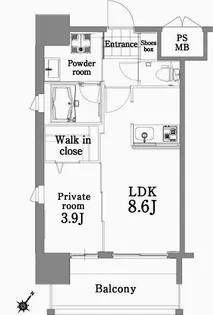 エンクレスト天神SIDE【6階】の間取り