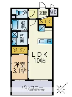 ロクラス博多【3階】の間取り