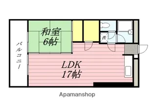 東カン第二キャステール【9階】の間取り