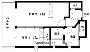 博多御笠川レジデンス【9階】の間取り