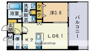 モントーレ博多クラシックコート【8階】の間取り