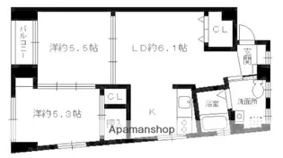 昌栄マンション【3階】の間取り