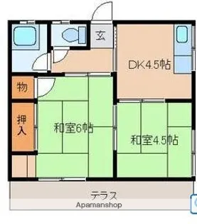丸源荘【2階】の間取り