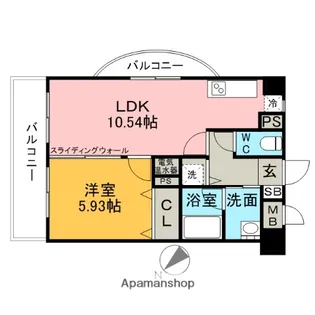 グランシャリオ住吉【2階】の間取り
