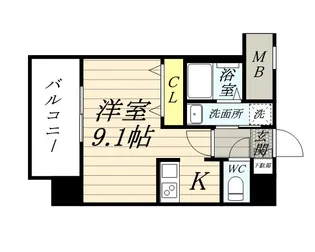 エンクレストベイ天神東Ⅲ【10階】の間取り