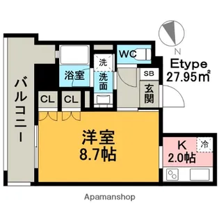 RJRプレシア吉塚駅前【14階】の間取り