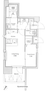 ネストピア県庁口駅前【8階】の間取り