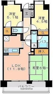 パークエステート博多【5階】の間取り