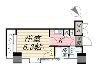 ダイナコートエスタディオレシェンテ【7階】の間取り
