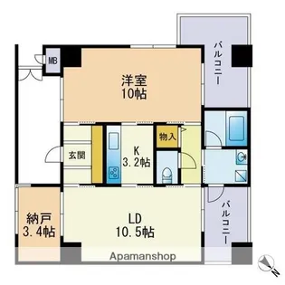 リバーフェイス博多【3階】の間取り