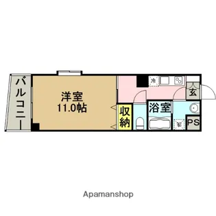 ロイヤルリバービュー【8階】の間取り