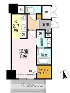 ウェルブライト博多ステーション 住居【8階】の間取り