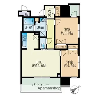 RJRプレシア大橋駅前【5階】の間取り