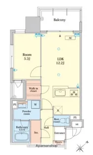 RJRプレシア大橋駅前【5階】の間取り