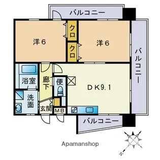 RUSSIE博多駅南【8階】の間取り