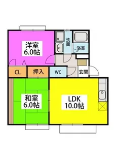 福岡県福岡市南区花畑3丁目【アパート】の間取り