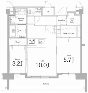 エンクレスト天神LINK【13階】の間取り