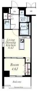 プレジール薬院テラス【6階】の間取り