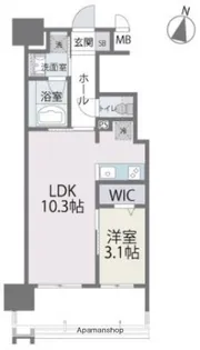 福岡県福岡市中央区清川3丁目【マンション】の間取り