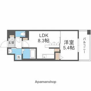 CAISSE大橋【9階】の間取り