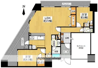 コスモ唐人町パークビュー【8階】の間取り