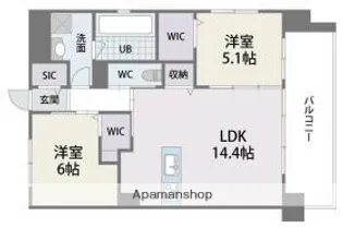 ヴァンヴェール大濠【5階】の間取り