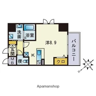 アーバンフラッツ天神東Ⅰ【15階】の間取り