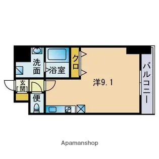 アーバンフラッツ天神東Ⅰ【7階】の間取り