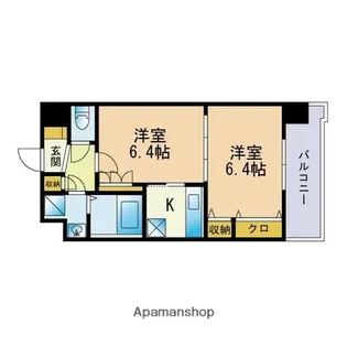 HF博多東レジデンスⅡ【6階】の間取り