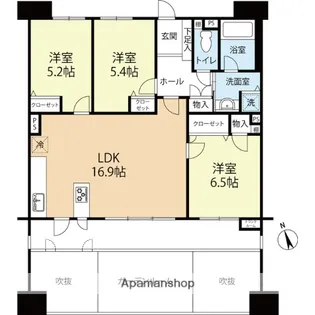 パークサンリヤン大橋A棟【6階】の間取り